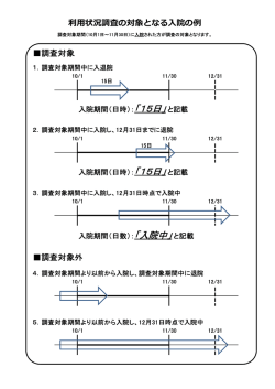 調査対象 調査対象外 利用状況調査の対象となる入院の例