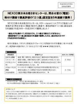 格付け調査で最高評価の「三つ星