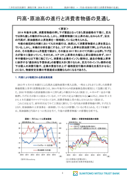 円高・原油高の進行と消費者物価の見通し