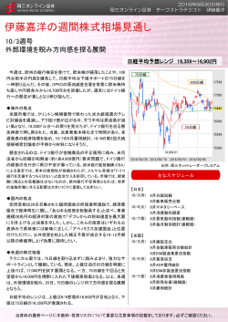 伊藤嘉洋の週間株式相場見通し