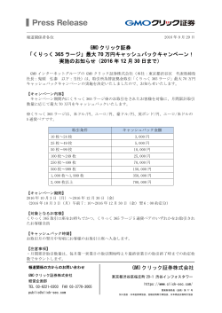 GMO クリック証券株式会社 GMO クリック証券 「くりっく 365 ラージ」最大