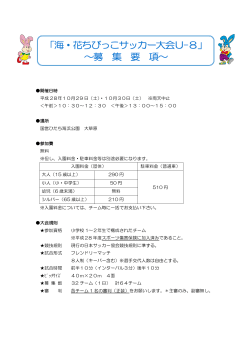 海・花ちびっこサッカー大会 U-8 募集要項(PDF形式)