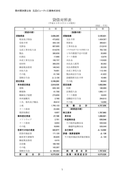 貸借対照表 - 元旦ビューティ工業株式会社