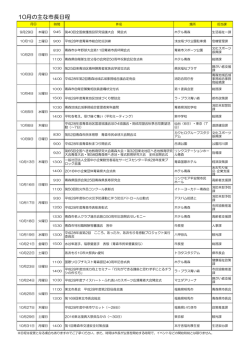10月の主な市長日程