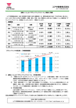 Press Release 2016年9月29日 産業とくらしの「グランドフェア2016