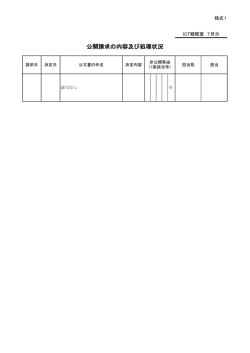 公開請求の内容及び処理状況
