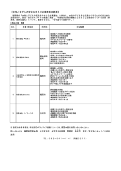 女性と子どもの安全みまもり企業表彰の概要
