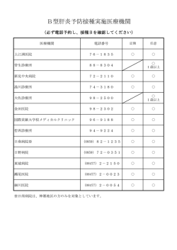 B型肝炎予防接種実施医療機関