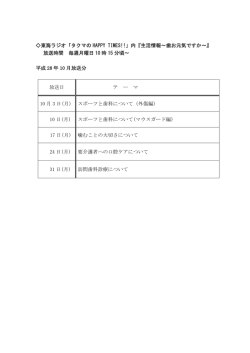 東海ラジオ「タクマの HAPPY TIMES!!」内『生活情報〜歯お元気ですか