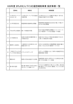 H28年度 まちのむらづくり応援団補助事業 採択事業一覧