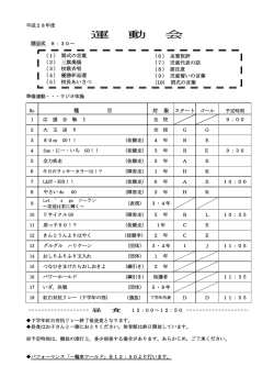 運動会のプログラム