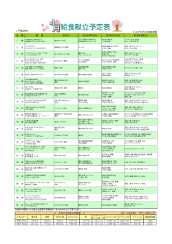給食献立予定表
