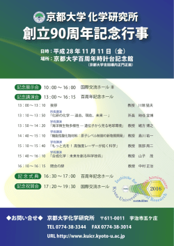 創立90周年記念行事 - 京都大学 化学研究所