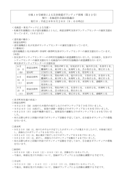 台風10号被害による災害救援ボランティア情報（第22号） 発行：北海道