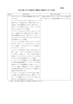 （別紙） 本告示案に対する御意見の概要及び御意見に対する回答