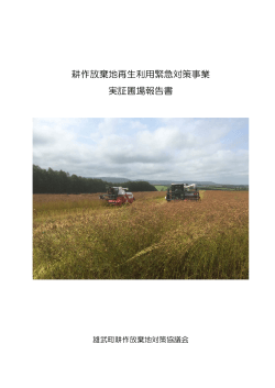 耕作放棄地再生利用緊急対策事業 実証圃場報告書