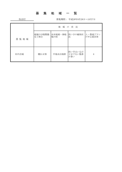 募 集 地 域 一 覧