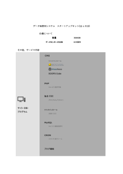 データ保管用システム スタートアップキット(12 ヶ月分) 仕様について 容量