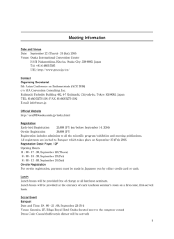 Instructions Regarding Scientific Program