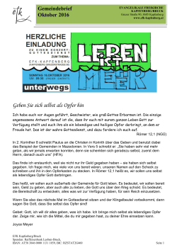 EFK-Gemeindebrief (Oktober 2016)