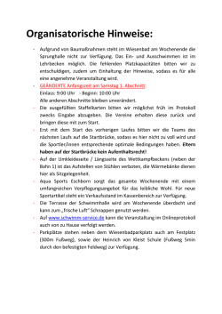 Hinweise - bei Aqua Sports Eschborn!