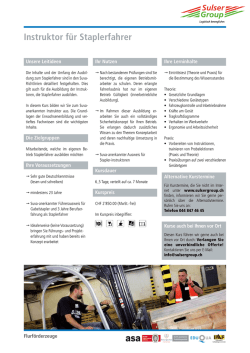 Instruktor f&uuml;r Staplerfahrer