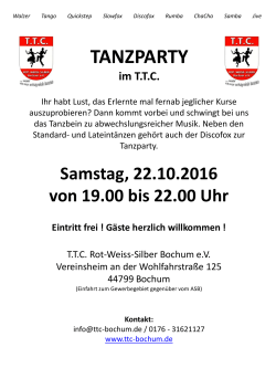 Tanzparty - TTC Bochum