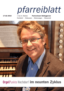 Neuste Ausgabe Pfarreiblatt