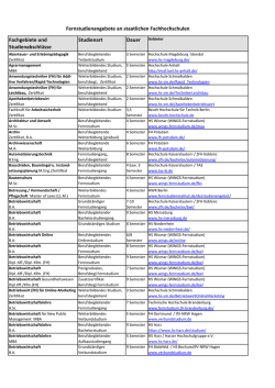 Fernstudienangebote an staatlichen Fachhochschulen
