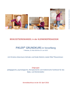 Anmeldeformular Pikler-Grundkurs in Bregenz, Beginn 23. Mai 2016