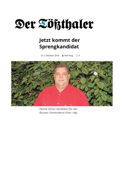 Jetzt kommt der Sprengkandidat