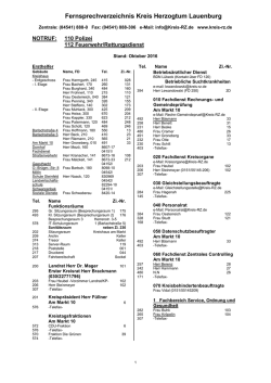 aktuelle Telefonliste - Kreis Herzogtum Lauenburg