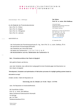 Disputationen - Universit&auml;t Kassel