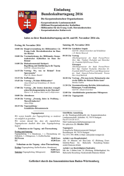 Einladung Bundeskulturtagung 2016