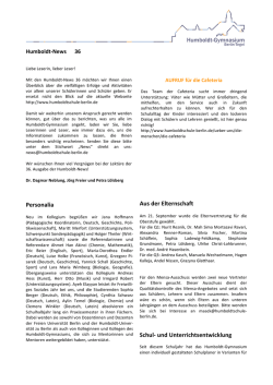 Humboldt-News Nr. 36! - Humboldt-Gymnasium Berlin