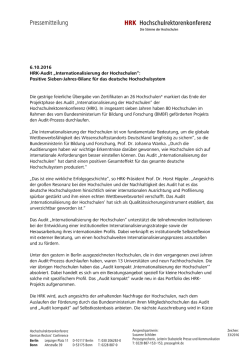 HRK Hochschulrektorenkonferenz Pressemitteilung