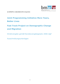 Joint Programming Initiative More Years, Better Lives Fast Track