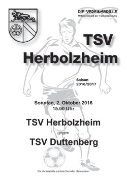 Die Vereinsbrille vom 02.10.16 gegen TSV