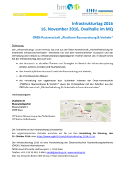 Infrastrukturtag 2016 16. November 2016, Ovalhalle im MQ