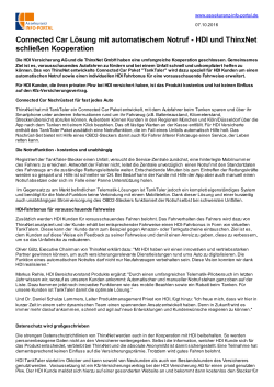 HDI und ThinxNet schlie&szlig;en Kooperation - Assekuranz-INFO