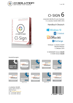 CI-Sign Handbuch - ci solution GmbH