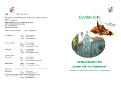 Gemeindebrief für Oktober - Gemeinde für Menschen.de