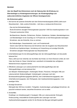 Merkblatt zum Einkommen - Kontaktstelle Kindertagespflege K&ouml;ln