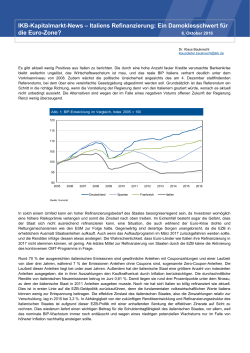 IKB-Kapitalmarkt-News – Italiens Refinanzierung: Ein