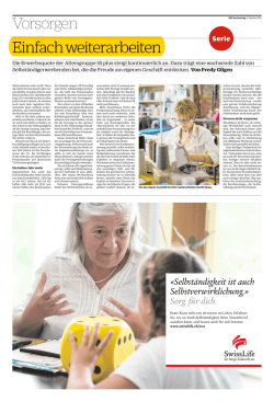 Einfach weiterarbeiten, NZZ am Sonntag