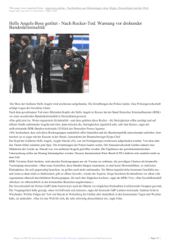 Hells Angels-Boss get&ouml;tet - Nach Rocker-Tod - mm
