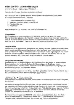 Blade 200 srx – GAIN-Einstellungen - RC