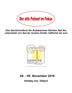 04. - 05. November 2016 - Ärztekammer für Kärnten