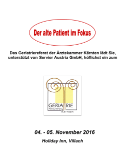 04. - 05. November 2016 - Ärztekammer für Kärnten