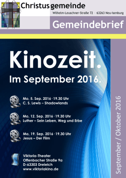 Im September 2016. - Christusgemeinde Neu